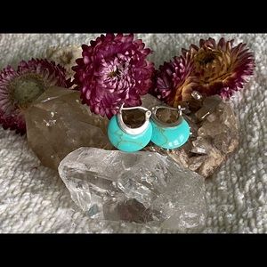 Genuine Turquoise hoop earrings